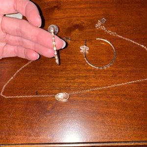 Kendra Scott Necklace and Hoop Earrings